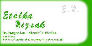 etelka mizsak business card